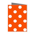 Polka Dots - White on Tangelo Orange Mini Greeting Cards (Pkg of 8)