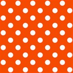 Polka Dots - White on Tangelo Orange ScrapBook Page 8  x 8 