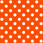 Polka Dots - White on Tangelo Orange ScrapBook Page 12  x 12 