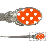 Polka Dots - White on Tangelo Orange Letter Opener