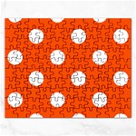 Polka Dots - White on Tangelo Orange Jigsaw Puzzle (Rectangular)
