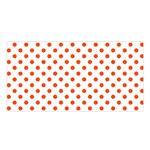 Polka Dots - Tangelo Orange on White Satin Shawl
