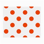Polka Dots - Tangelo Orange on White Small Glasses Cloth