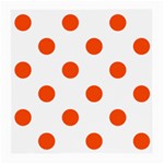 Polka Dots - Tangelo Orange on White Medium Glasses Cloth (2 Sides)