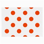 Polka Dots - Tangelo Orange on White Large Glasses Cloth