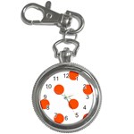 Polka Dots - Tangelo Orange on White Key Chain Watch