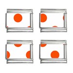 Polka Dots - Tangelo Orange on White 9mm Italian Charm (4 pack)