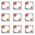 Polka Dots - Tangelo Orange on White Mega Link Italian Charm (9 pack)