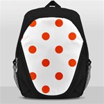 Polka Dots - Tangelo Orange on White Backpack Bag