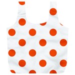 Polka Dots - Tangelo Orange on White Full Print Recycle Bag (XL)
