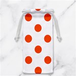 Polka Dots - Tangelo Orange on White Jewelry Bag