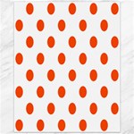 Polka Dots - Tangelo Orange on White Canvas 11  x 14 