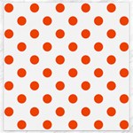 Polka Dots - Tangelo Orange on White Canvas 12  x 12 