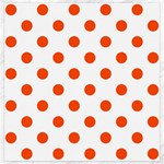 Polka Dots - Tangelo Orange on White Canvas 20  x 20 
