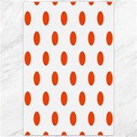Polka Dots - Tangelo Orange on White Canvas 20  x 30 