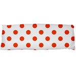 Polka Dots - Tangelo Orange on White Body Pillow Case (Dakimakura) (One Side)