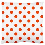 Polka Dots - Tangelo Orange on White Standard Flano Cushion Case (One Side)