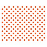 Polka Dots - Tangelo Orange on White Double Sided Flano Blanket (Medium)