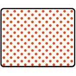 Polka Dots - Tangelo Orange on White Fleece Blanket (Medium) (One Side)
