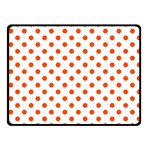 Polka Dots - Tangelo Orange on White Fleece Blanket (Small) (One Side)