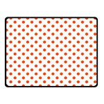 Polka Dots - Tangelo Orange on White Double Sided Fleece Blanket (Small) (Two Sides)