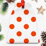 Polka Dots - Tangelo Orange on White Ornament (Bell)