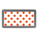 Polka Dots - Tangelo Orange on White Memory Card Reader (Mini)