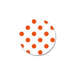 Polka Dots - Tangelo Orange on White Golf Ball Marker (4 pack)