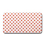 Polka Dots - Tangelo Orange on White Medium Bar Mat