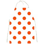 Polka Dots - Tangelo Orange on White Full Print Apron