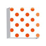 Polka Dots - Tangelo Orange on White 4 x 4  Acrylic Photo Block