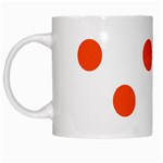 Polka Dots - Tangelo Orange on White White Mug
