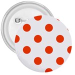 Polka Dots - Tangelo Orange on White 3  Button
