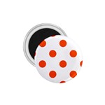 Polka Dots - Tangelo Orange on White 1.75  Magnet