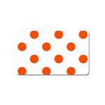Polka Dots - Tangelo Orange on White Magnet (Name Card)