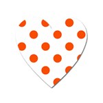 Polka Dots - Tangelo Orange on White Magnet (Heart)
