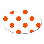 Polka Dots - Tangelo Orange on White Magnet (Oval)