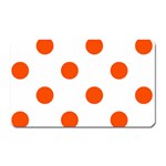 Polka Dots - Tangelo Orange on White Magnet (Rectangular)
