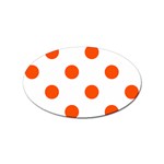 Polka Dots - Tangelo Orange on White Sticker (Oval)
