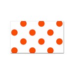 Polka Dots - Tangelo Orange on White Sticker (Rectangular)