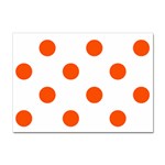 Polka Dots - Tangelo Orange on White Sticker A4 (100 pack)