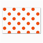 Polka Dots - Tangelo Orange on White Postcard 4 x 6  (Pkg of 10)