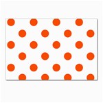 Polka Dots - Tangelo Orange on White Postcards 5  x 7  (Pkg of 10)