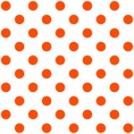 Polka Dots - Tangelo Orange on White ScrapBook Page 12  x 12 
