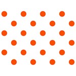 Polka Dots - Tangelo Orange on White Birthday Cake 3D Greeting Card (7x5)