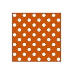 Polka Dots - White on Burnt Orange Satin Bandana Scarf