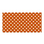 Polka Dots - White on Burnt Orange Satin Wrap