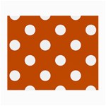 Polka Dots - White on Burnt Orange Small Glasses Cloth
