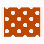 Polka Dots - White on Burnt Orange Large Glasses Cloth (2 Sides)