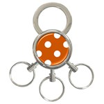 Polka Dots - White on Burnt Orange 3-Ring Key Chain